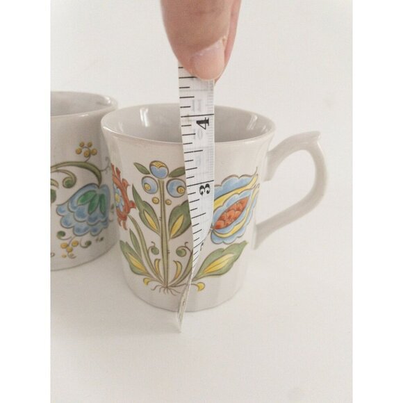 Set Of 2 Vintage Floral Ceramic Mugs With Handle Retro Bright 70s - Picture 2 of 12
